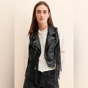 Le Lis Vegan Leather Fringe Vest